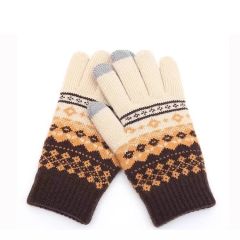 日系羊绒手套触屏保暖加绒加厚秋冬男女防寒骑行羊毛针织手套