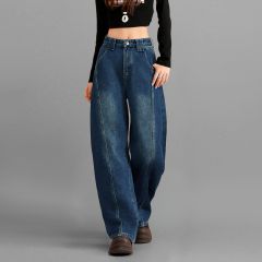 唐狮2026秋冬牛仔裤女高级感时尚百搭女式休闲直筒裤加绒保暖